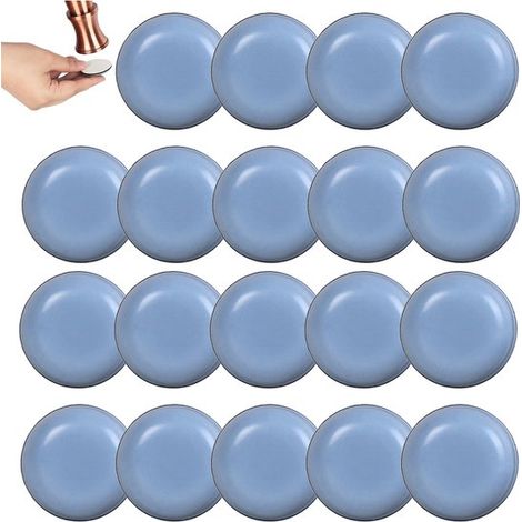 Longziming - Lot de 20 patins ronds pour meubles – Protections adhésives pour meubles – Patins en téflon pour chaises, tables, canapés et armoires – Glissement sans rayures – Convient aux parquets, ca (1/5)
