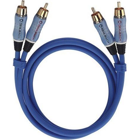 Cinch Audio Anschlusskabel [2x Cinch-Stecker - 2x Cinch-Stecker] 1.00 m Blau vergoldete Steckkontakt (1/2)