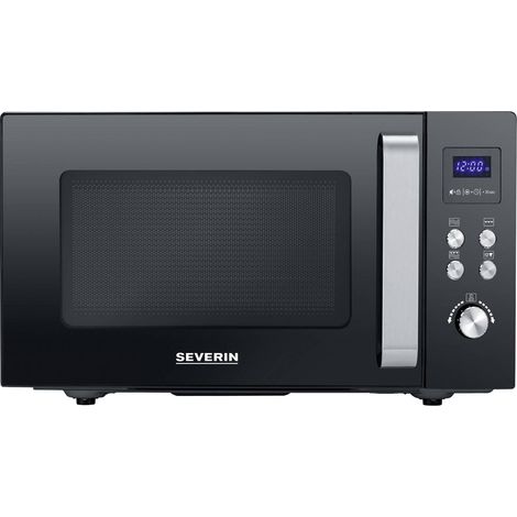 [GEBRAUCHT] B-Ware Severin MW Mikrowelle Schwarz Edelstahl 900 W Grillfunktion flacher Glasboden