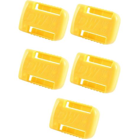 Lot de 5 supports de batterie pour batteries DeWalt 20V/60V, avec fixation murale, étagère ou clip ceinture. (1/5)
