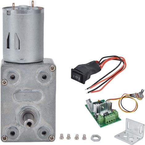 Moteur miniature à engrenages CC JGY370, moteur à vis sans fin, moteur basse vitesse, 6 V avec régulateur de vitesse, 25 tr/min (1/5)