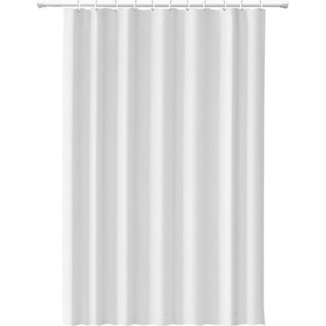 Rideau de douche imperméable épais sans perçage - Blanc uni 180x180 pour salle de bain/toilette (1/5)
