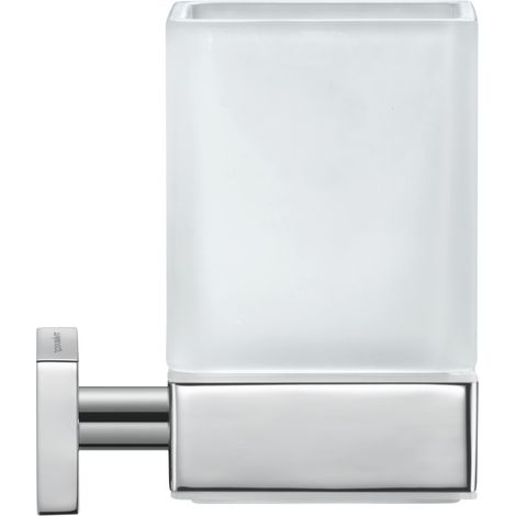Porte-verre Duravit Karree, verre inclus, mat, chrome, (1/5)