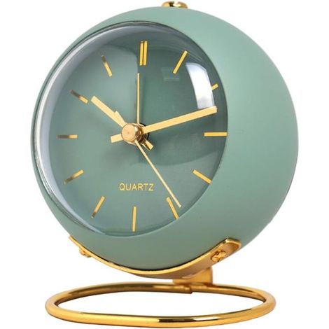 Reloj de mesa analógico de 11,5 cm,Pequeño reloj de escritorio con luz nocturna y alarma potente,moderno y silencioso,ideal para el dormitorio (1/5)