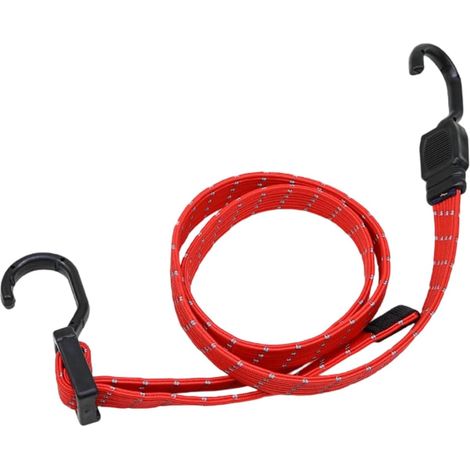 Corde de bagage de moto 100 cm réfléchissante pour vélo sangle de bagage avec crochets haute élasticité corde d'arrimage ceinture de fixation de cargaison (1/4)