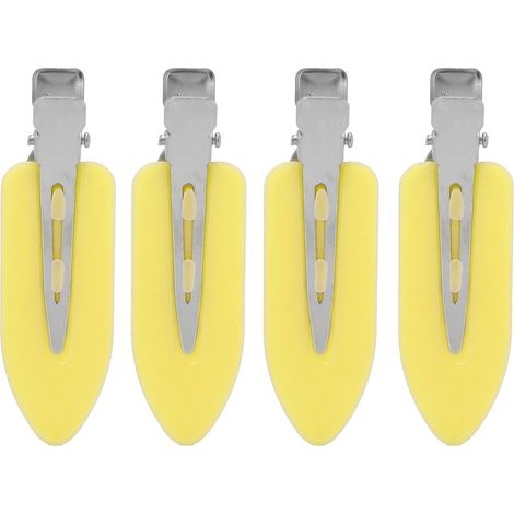 4 Barrettes à Cheveux Sans Pli Accessoires Coiffure Femme, Pinces Résistantes Anti-Déformation Jaune (1/5)