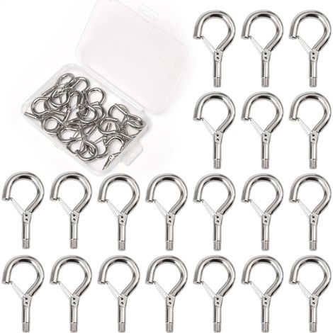 20 Pcs Crochets à Vis M5 avec Boucle à Ressort Vissable Crochet Filetage M5 (1/5)
