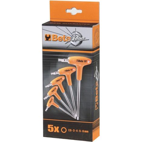Beta-Tools Juego de llaves Allen 5 piezas negro y naranja (1/3)