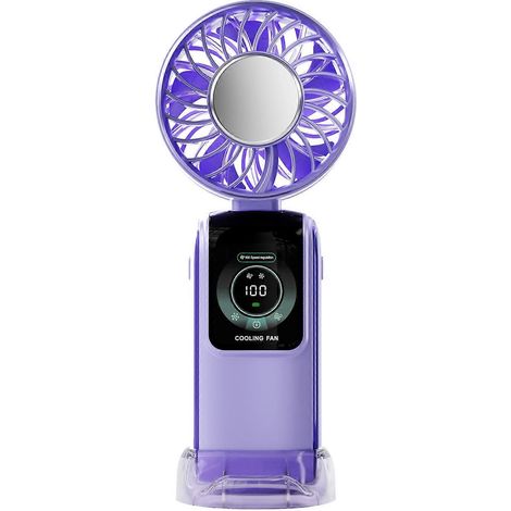 HONORNIC - Ventilateur portable silencieux 3600 mAh, puissant et silencieux, texture ABS, idéal pour la chambre, le bureau et l'école, violet.