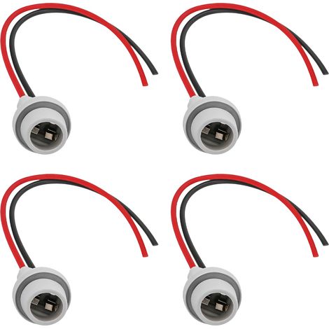 Lot de 4 douilles T10 T15 W5W avec câble, douille en caoutchouc 12 V pour lumière de voiture (1/5)