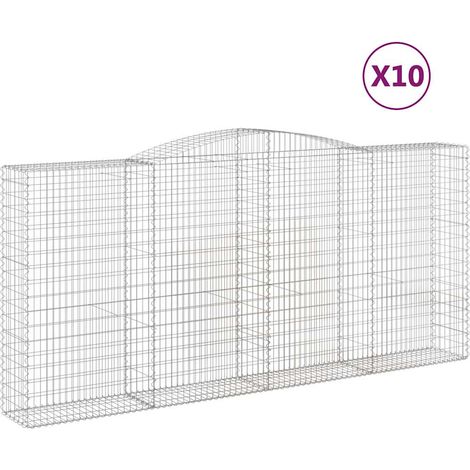 Maison Exclusive - Gabionen mit Hochbogen 10Stk. 400x50x180/200cm
