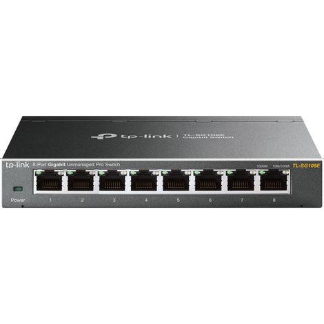 TP-Link TL-SG108E switch di rete Gestito L2 Gigabit Ethernet (10/100/1000) Nero (1/3)