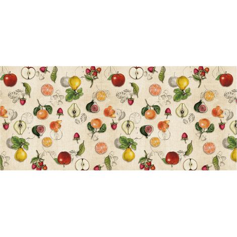 Tappeto Passatoia Cucina Antimacchia Antiscivolo Gommato Disegno Passion Fruit, misura50x180colorePassion Fruit (1/4)