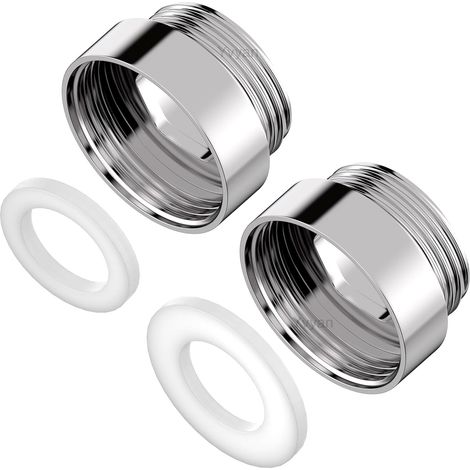 adaptadores para grifo, rosca interna F24 a rosca externa M22, adaptador para aireador, ideal para aireadores y lavabos (plateado, F24-M22) (1/5)