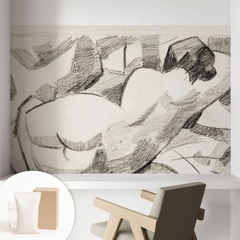 Papier peint intissé avec imprimé pour intérieur moderne application facile a motif - Colle incluse gratuite Personnage allongé 104x70 cm (1/5)