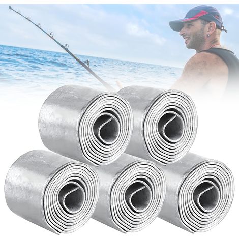 Feuille de Plomb ouleau 5 ouleaux Pêche Feuille Souple Feuille de Plomb de Pêche Accessoies Founitues Poids de Pêche Plomb Souple Les Accessoies de Pêche pou Leue de Pêche 0.6mm