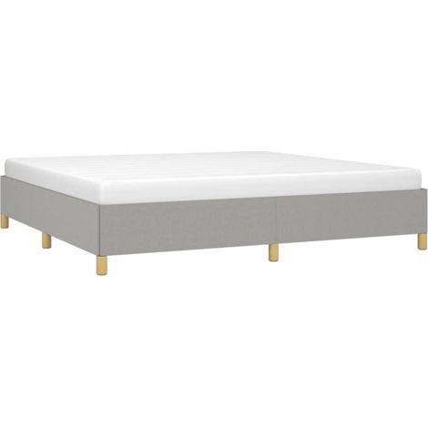 vidaXL Cadre de lit sans matelas gris clair 200x200 cm tissu (1/5)