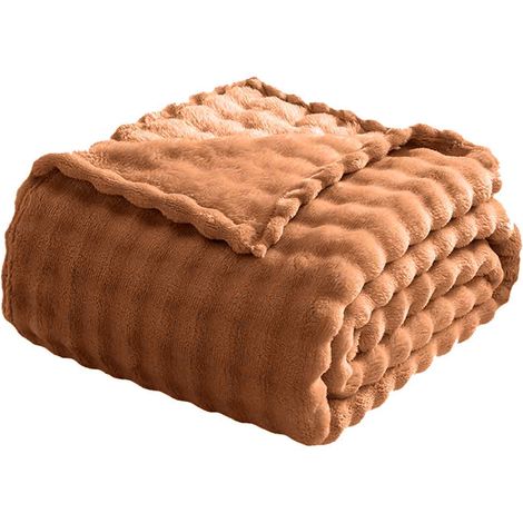 1 Plaid, Fausse fourrure, Design à bulles, Polyester, Réversible, Salon Chambre Canapé (1/5)