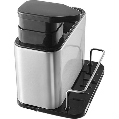 Organisateur de vaisselle 3 en 1 multifonctionnel noir, support de rangement amovible pour ustensiles de cuisine (1/5)