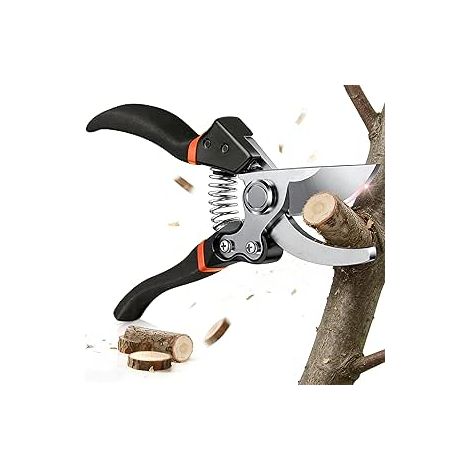 Forbici da potatura SK-5 in acciaio con blocco di sicurezza, forbici in acciaio inox per rami da 25 mm, impugnatura antiscivolo, ideali per rose, arbusti e bonsai.