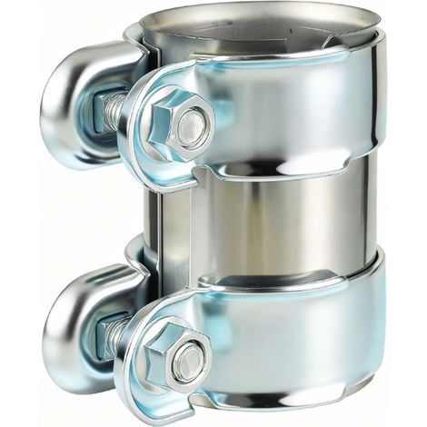 Raccord de tuyau d'échappement de 55 mm, collier de serrage de tuyau d'échappement en acier inoxydable, collier de serrage de tuyau d'échappement à double serrage (Ø : 55 mm, L : 95 mm) (1/5)