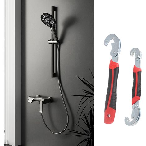 Mehrzweck-Schraubenschlüssel mit feiner Verzahnung, großer Öffnung, 2-teiliges Stahlset zur Reparatur von Badezimmerarmaturen (1/5)