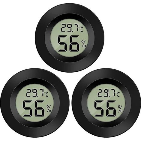 Termómetro higrómetro digital LCD mini para temperatura y humedad -50-70℃ 10%-99% HR. Termómetro portátil con indicador de temperatura e higrómetro para oficinas, cocinas, humidores, incubadoras y rep (1/5)