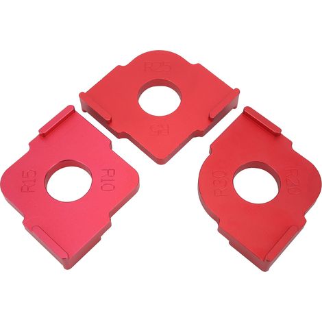 Set mit 3 Frässchablonen für abgerundete Ecken (R5-R25, R10-R15, R20-R30), Fräsführung, Positionierhilfe, abgerundete Ecken, Präzisionswerkzeug (1/5)