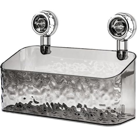 Cesta de ducha con ventosa, no requiere taladrar, estante de ducha colgante, estante de ducha, estante de baño, estante de pared con orificio de drenaje, estante de almacenamiento de baño