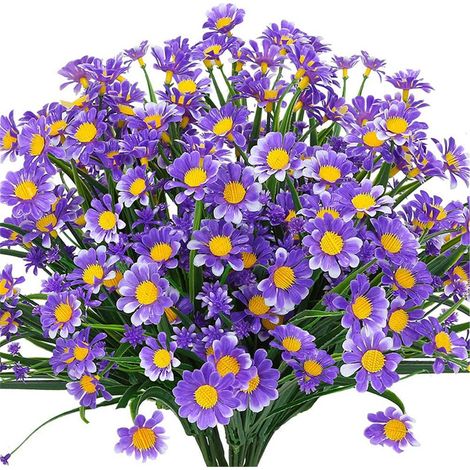Bouquet De Marguerites Artificielles - 15 Fleurs 13,8 Pouces - Tige Flexible En Plastique - Décoration Mariage Maison Jardin Fête - 1 Pièce (1/5)