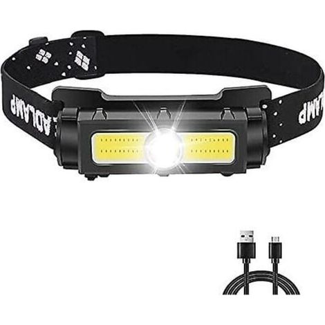 Lampe Frontale Puissante 1000 Lumens,Lampe Frontale LED Rechargeable avec Lumire Rouge Blanche et Aimant Amovible Torche Frontale 7 modes pour la Course, le Camping, la Pche [Classe nergtique A+++ (1/4)