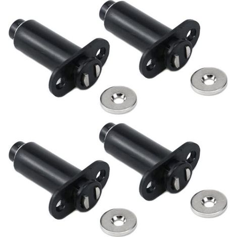 Magnetischer Türriegel mit Druck- und Zugmechanismus (4er-Pack) – Schrankriegel mit Druck- und Zugmechanismus, Druckfeder, Druck- und Zugmechanismus (1/5)