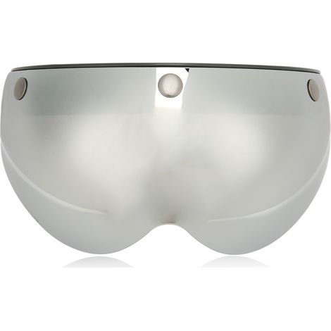 Casque moto rétro visière anti-vent anti-sable argent réglable boucle (1/5)