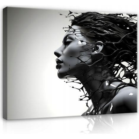 Peinture femme abstraite sur toile Murale 120x80 (1/3)