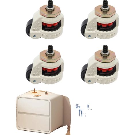Ruote di livellamento, in nylon e acciaio di alta qualità, capacità di carico 250 kg (551 libbre) per ruota, lunghezza ruota 101 mm (3,98 pollici), lunghezza asse 61 mm (2,4 pollici), altezza di monta (1/5)