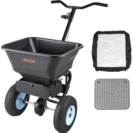 Épandeur Engrais Capacité 45,2 kg Épandeur à Semence Largeur d'Épandage 0-3 m Semoir à Pousser pour Graines, Sel de Déneigement, Semer Jardinage, Pelouse, Gazon, avec Roues Pneumatiques 33 cm (1/5)