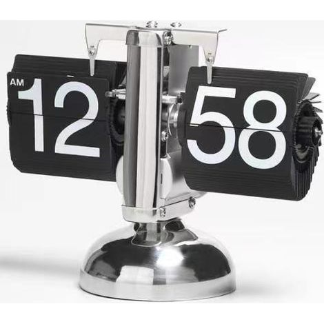 Digitaler Retro-Wecker mit Display-by-Display-Funktion – Batteriebetriebenes Uhrwerk, ideal für Büro, Schlafzimmer, Küche, Schule, Hotel, Café – Schwarz
