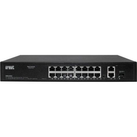 Switch POE+ 16 ports avec 2 ports RJ45 UPLINK - URMET 3000/403A