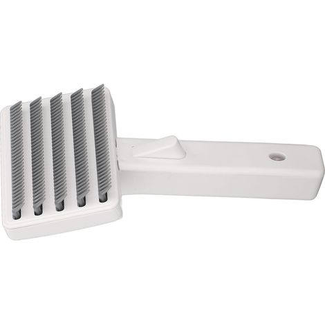 Brosse de démêlage pour chien, chat et autres animaux de compagnie, durable en ABS, portable, avec poignée confortable et massage corporel. (1/5)
