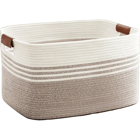 Panier à linge, bac de rangement tissé, design en coton réutilisable, MULTI (1/2)