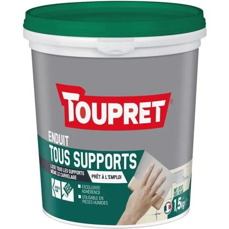 Toupret Multi-supports 3en1 Pâte Enduit Polyvalent Rebouchage, Lissage, Dégrossissage - Toupret