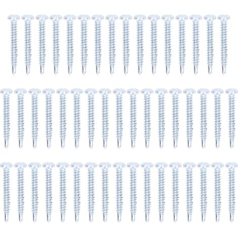 50 selbstbohrende, verzinkte Stahl-Rundkopfschrauben 4,2 x 32 mm für Metall – 50er-Packung
