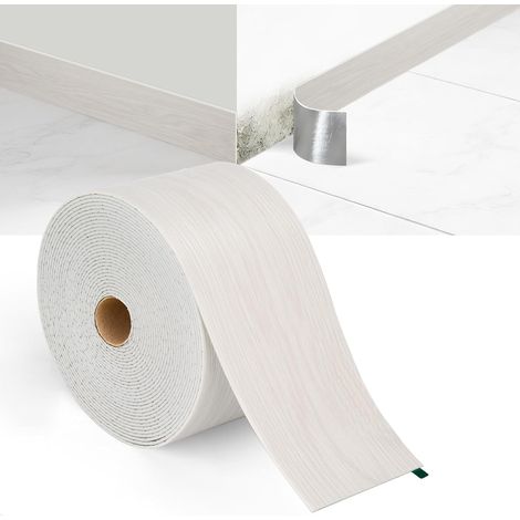 10M PVC Waterproof Flexible Self Adhesive Skirting Board for Kitchen Bathroom 10cm Width (1/5)