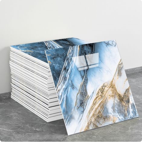 (10 Stück, 30×30 cm, Q058) Selbstklebende Wandaufkleber für Fliesen, Marmorstruktur, Wanddekoration, PET-Material, geeignet für Küchen, Badezimmer, Kamine und Waschküchen.