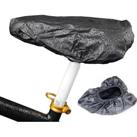 Lot de 4 Housse de Selle étanche Housse Imperméable pour Selle de Vélo Siège élastique de Protection Noir (1/5)