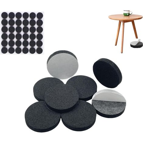 108 Pièces en Feutre Noir Auto-adhésifs 15mm pour Protection de Sol, 2mm d'Épaisseur, Patin antiderapant pour Pieds de Meubles, Chaises, Tables - Protège Planchers en Bois Dur, Laminé et Carrelage