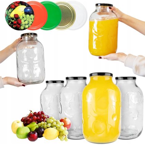 6 FRASCO DE VIDRIO DE 5 L PARA CONSERVAS Y LICORES
