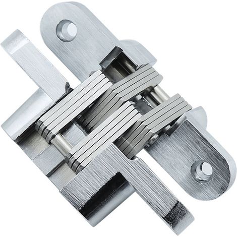Bisagras invisibles para puertas (diámetro del orificio: 4,5 mm), de acero inoxidable (color plata, 2 unidades), aptas para puertas con un grosor ≥ 20 mm. (1/5)