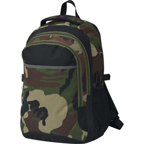 Teenpull – Schulrucksack 40 L Schwarz und Tarnfarbe (1/5)