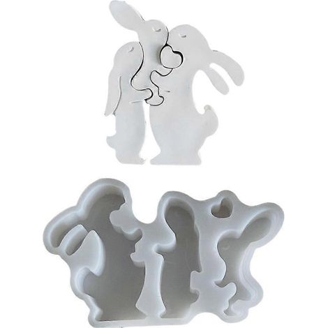 Moules à bougies en silicone en forme de lapins pour la fabrication de bougies, de savons, de chocolats, de fondants et de desserts. (1/5)
